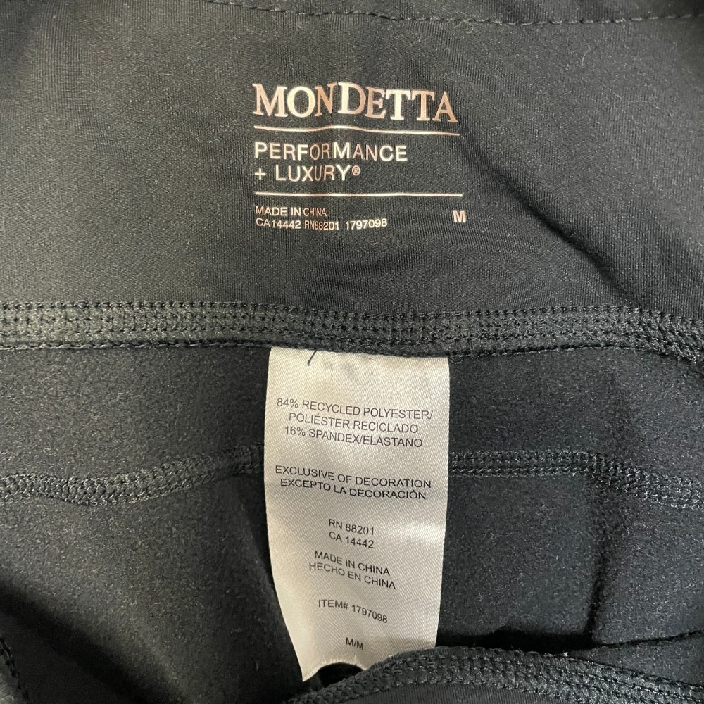 Mondetta Performance Luxury Active Leggings M Black Stretch High Waist Ankle Zip - Picture 8 of 13